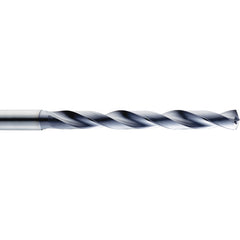 31/64″ Dia. × 0.5512″ Shank × 77 mm Flute Length × 124 mm OAL, 5xD, 140°, TA, 2 Flute, Coolant Thru, Round Solid Carbide Drill