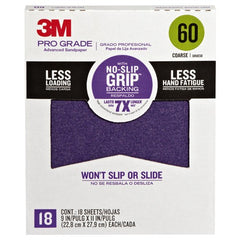 ‎3M Pro Grade Precision Faster Sanding Sanding Sheets 60 grit Coarse 27060TRI-18 9″ × 11″ - Apex Tool & Supply