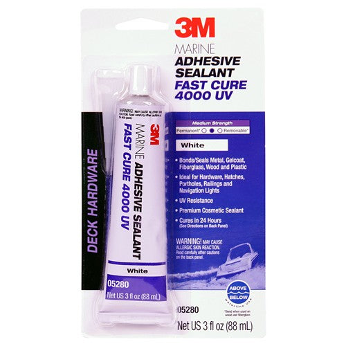3M Marine Adhesive Sealant 4000 UV Pn05280 White 3 oz Tube - Apex Tool & Supply