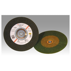 3M Green Corps Depressed Center Wheel 24 Grit 4″ × 1/4″ × 3/8″ 10 - Apex Tool & Supply