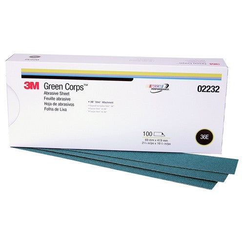3M Green Corps Stikit Production Sheet 02232 2 3/4″ × 16 1/2″ 36 grade - Apex Tool & Supply