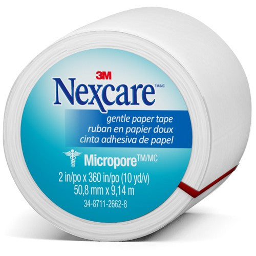 Nexcare Micropore Paper First Aid Tape 530-P1/2 2″ × 10 yds Wrapped - Apex Tool & Supply