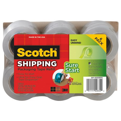 Scotch Sure Start Packaging Tape DP-1000RF6 1.88″ × 900″ (48 mm × 22 8 m) - Apex Tool & Supply