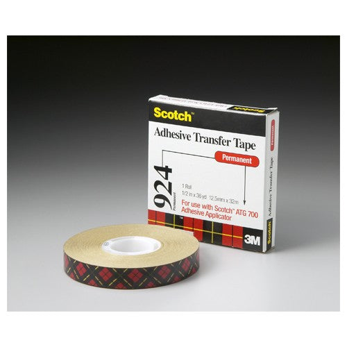 Scotch ATG Adhesive Transfer Tape 924 Clear 3/4″ × 36 yd 2 mil - Apex Tool & Supply