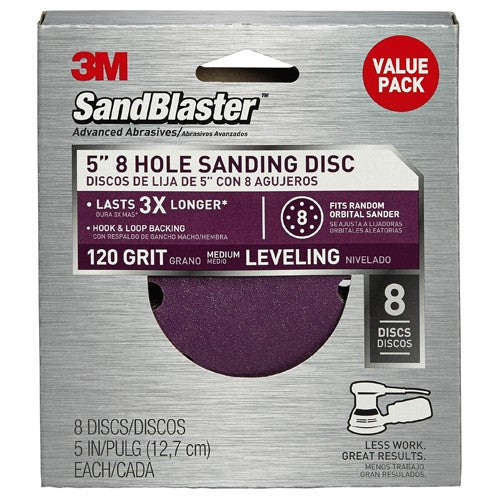 3M SandBlaster Sanding Discs 99622SB-ES 5in × 8Hole 80 grit - Apex Tool & Supply