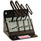 10 Piece - 3/32 - 3/8" T-Handle Style - 9'' Arm- Hex Key Set with Plain Grip in Stand - Apex Tool & Supply