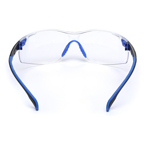 3M Solus 1000-Series Safety Glasses S1101SGAF Black/Blue Clear Scotchgard Anti-Fog Lens - Apex Tool & Supply
