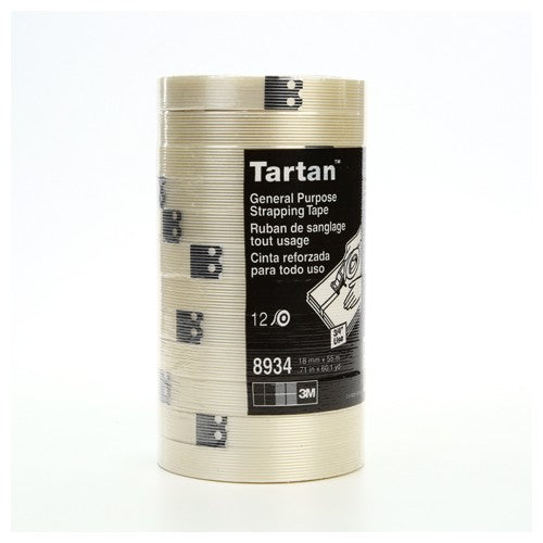 Tartan Filament Tape 8934 Clear 18 mm × 55 m 4 mil - Apex Tool & Supply