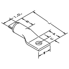 3M Scotchlok Copper One Hole Long Barrel Lug 31056 up to 35 kV 350 kcmil Red - Apex Tool & Supply