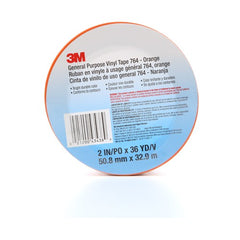 3M General Purpose Vinyl Tape 764 Orange 2″ × 36 yd 5 mil Individually Wrapped Conveniently Packaged - Apex Tool & Supply