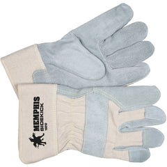 ‎Sidekick Gloves - Select Side Split Leather - White Back - 2-1/2″ Safety Cuff - Size Medium - Apex Tool & Supply