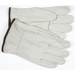Full Leather/Straight Thumb 3203 Unlined Drivers Gloves - Size Large - Apex Tool & Supply