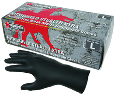 NitriSheild Stealth- 6 Mil Black Nitrile, PF Disposable Gloves - Size L - Apex Tool & Supply