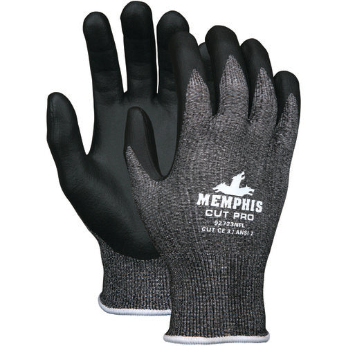 MCR Safety Cut Pro Glove - 13 Gauge HyperMax Shell - Nitrile Foam Coated Palm and Fingertips - Size Large - Apex Tool & Supply