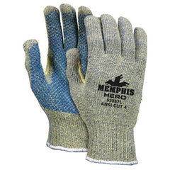 MCR Safety Cut Pro Hero Gloves - 7 Gauge Kevlar / Stainless Steel / Nylon - PVC Dots Palm Side - Size X-Large - Apex Tool & Supply