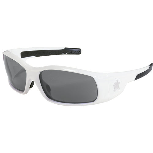 Safety Glasses - White Frame-Gray Lens - SR1 Style - Apex Tool & Supply