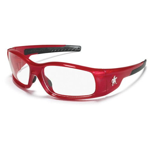 Safety Glasses - Clear Lens - Red Frame SR1 Style - Apex Tool & Supply