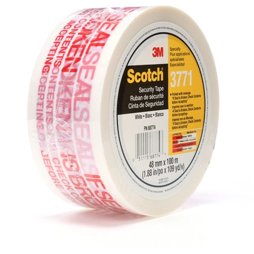 Scotch Printed Message Box Sealing Tape 3771 White 48 mm × 100 m - Apex Tool & Supply
