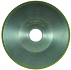 6 x 3/4 x 1-1/4'' - 1/8'' Abrasive Depth - 150 Grit - 45 Degree Angle Type 15V9 Diamond Dish Wheel - Apex Tool & Supply