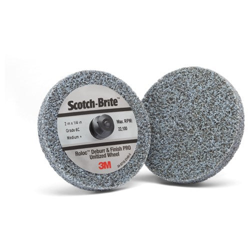 Scotch-Brite Roloc Deburr and Finish PRO Unitized Wheel TR 2″ × 1/4″ x NH 6C MED+ - Apex Tool & Supply
