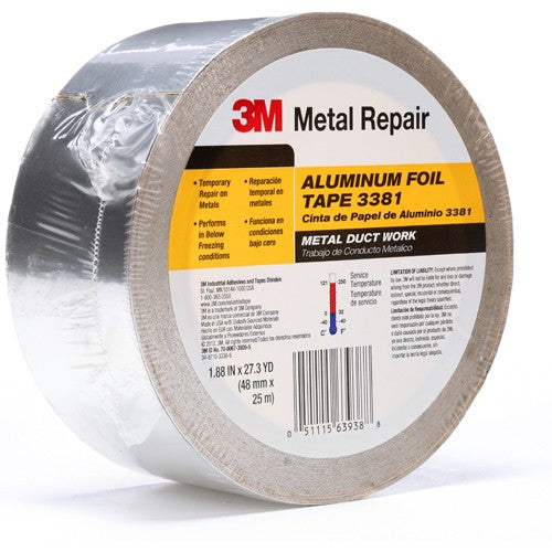 48 mm × 25 m 2.7 mil Foil Tape Silver Alt Mfg # 63938 - Apex Tool & Supply