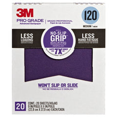 ‎3M Pro Grade Precision Faster Sanding Sanding Sheets 120 grit Medium 27120TRI-20 9″ × 11″ - Apex Tool & Supply