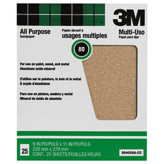 3M Pro-Pak Aluminum Oxide Sheets for Paint and Rust Removal 9″ × 11″ 80 grit Open Stock - Apex Tool & Supply
