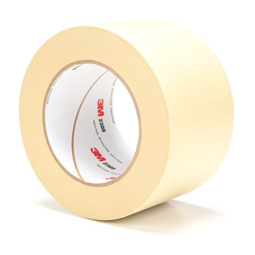 3M Masking Tape 2308 Tan 72 mm × 55 m 5.3 mil - Apex Tool & Supply