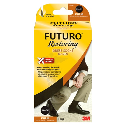 Medium Black FUTURO™ Dress Socks for Men 7 Alt Mfg # 20114 - Apex Tool & Supply