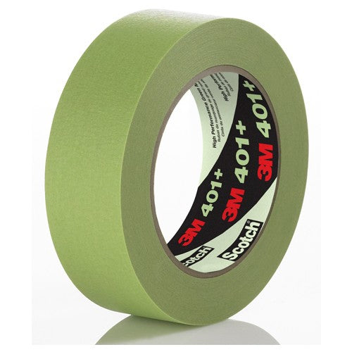3M High Performance Green Masking Tape 401+ 36 mm × 55 m 6.7 mil Bulk - Apex Tool & Supply