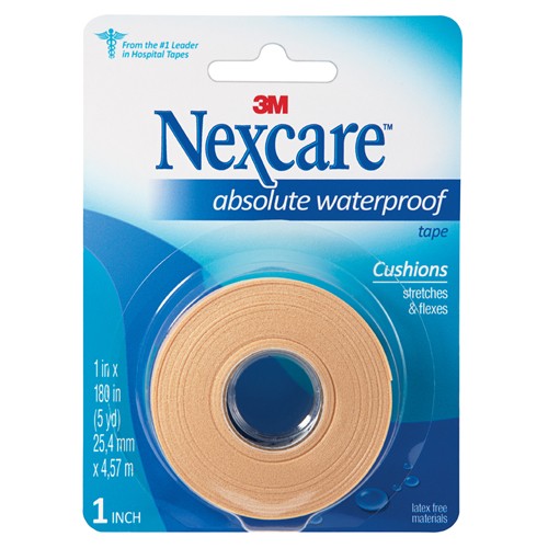 Nexcare Absolute Waterproof First Aid Tape 731 1″ × 180″ (25.4mm × 4.57m) - Apex Tool & Supply