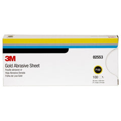 3M Gold Abrasive Sheet 02553 P180 grade 3 2/3″ × 9″ 100 sheets per sleeve - Apex Tool & Supply