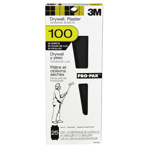 3M Drywall Sanding Sheet 99432NA 4 3/16″ × 11 1/4″ 100 grit - Apex Tool & Supply