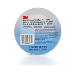 3M General Purpose Vinyl Tape 764 White 2″ × 36 yd 5 mil ndividually Wrapped Conveniently Packaged - Apex Tool & Supply
