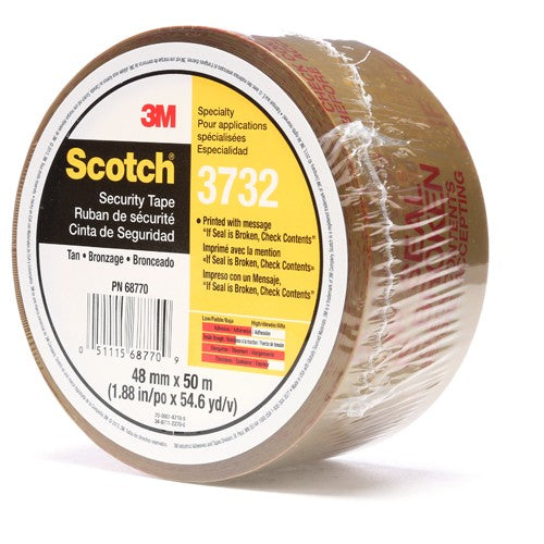 Scotch Printed Message Box Sealing Tape 3732 Tan 48 mm × 50 m - Apex Tool & Supply