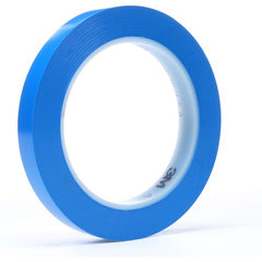 3M Vinyl Tape 471 Blue 1/2″ × 36 yd 5.2 mil 6 boxes per case (12 rolls per box) - Apex Tool & Supply