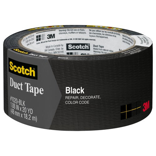 3M Duct Tape Black 3920-BK 1.88″ × 20 yd (48 mm × 18 2 m) - Apex Tool & Supply