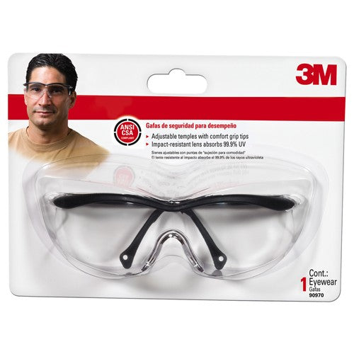 3M Safety Eyewear 90970H1-C Black Clear Lens Anti-Scratch - Apex Tool & Supply
