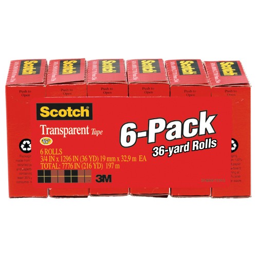 ‎Scotch Tape 600-6PK 3/4″ × 1296″ - Apex Tool & Supply