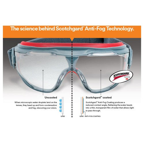 3M GoggleGear 500 Series GG501SGAF Clear Scotchgard Anti-fog lens - Apex Tool & Supply