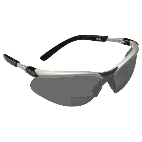 ‎3M BX Reader Protective Eyewear 11378-00000-20 Gray Lens Silver Frame +2.0 Diopter - Apex Tool & Supply
