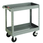 24"W x 36"D x 32"H Service Cart w/16 GA Posts, 5" Dia. Casters Powder Coat Finish - Apex Tool & Supply