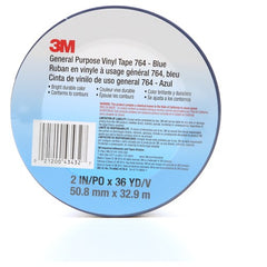 3M General Purpose Vinyl Tape 764 Blue 2″ × 36 yd 5 mil Individually Wrapped Conveniently Package - Apex Tool & Supply