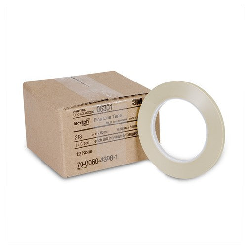 Scotch Fine Line Tape 218 Green 3/16″ × 60 yd 5.0 mil - Apex Tool & Supply