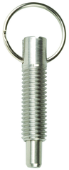 Hand Retractable Spring Plunger with Pull Ring - .75 lbs Initial End Force, 3 lbs Final End Force (3/8-16 Thread) - Apex Tool & Supply