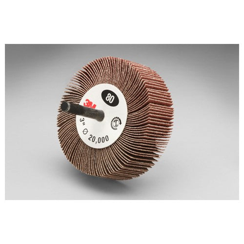 3M Flap Wheel 244D Type 83 3″ × 1/2″ × 1/4″ 80 X-weight - Apex Tool & Supply