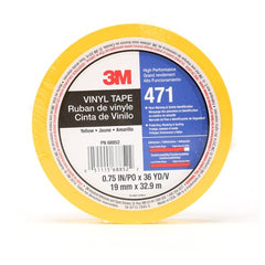 3M Vinyl Tape 471 Yellow 3/4″ × 36 yd 5.2 mil Individually Wrapped Conveniently Packaged - Apex Tool & Supply