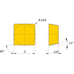 SPG 421 flat_top MB730, 1/64″ Corner Radius, 1/8″ Thick, 1/2″ Inscribed Circle, Turning Indexable Insert