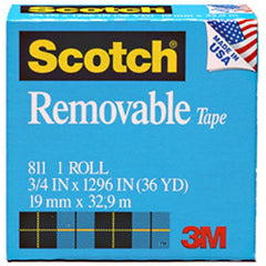 Scotch Removable Tape 811 1″ × 2592″ Boxed - Apex Tool & Supply