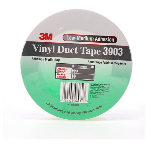 3M Vinyl Duct Tape 3903 White 2″ × 50 yd 6.5 mil 2 Individually Wrapped Conveniently Packaged - Apex Tool & Supply
